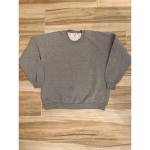 Vintage Jerzees Gray Crewneck Sweatshirt Made in USA XXL Blank 90s